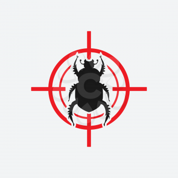 beetle icon red target - vector illustration. eps 8
