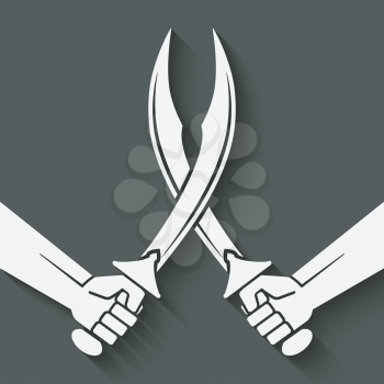 crossed arabian sabers. vector illustration - eps 10