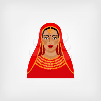 Indian woman in traditional clothes. vector illustration - eps 8
