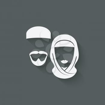 Muslim man and woman - vector illustration. eps 10