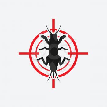 Mole cricket icon red target. vector illustration - eps 8