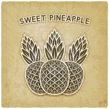 sweet pineapple vintage background. vector illustration - eps 10