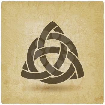 triquetra in circle old background. vector illustration - eps 10
