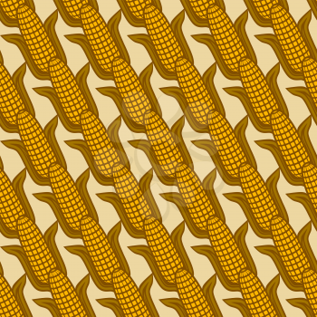 Seamless diagonal pattern with ears of corn. vector illustration