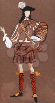 historical costume - Scottish grandee in 17th century costume