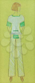sketch of fashion model - sketch of knitted women wear