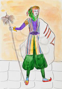 historical clothes - Syrian man in ceremonial costume stylized by the 17th century Persian miniatures