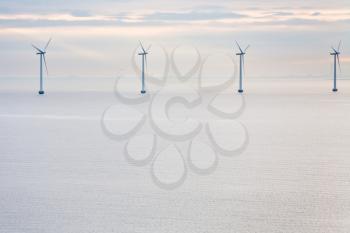 Middelgrunden - offshore wind farm near Copenhagen, Denmark at early morning
