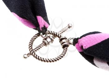 buckle of pink silk bead closeup