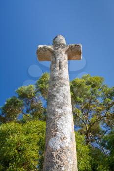 old stone cross in Bretagne France