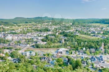 view on climatic spa town Gerolstein, Germany in summer day