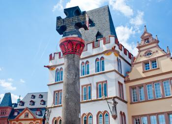 medieval Market cross is medieval permission for town to have a market in Trier, Germany