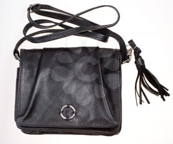 small lady's leather black bag