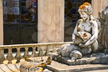 stone mermaid - fragment of old fountain, Estoi, Portugal