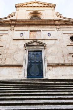 facade of Basilica di S Agostino in Rome, Italy
