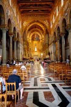 MONREALE, SICILY-  JUNE, 25: wedding in medieval Norman cathedral -  Duomo di Monreale, Sicily, Italy on June 25, 2011
