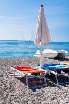 Ionian Sea beach in Sicily in summer day