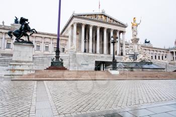 view on Building of Parliament, Vienna, Austria