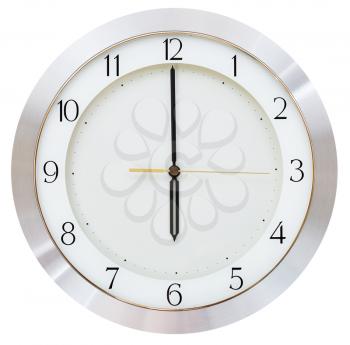 six o clock on the dial round wall clock