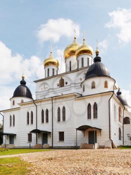 facade of Dormition Cathedral of Dmitrov Kremlin, Russia