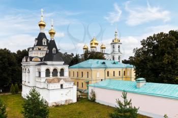 view of churches and buildings of Dmitrov Kremlin, Russia