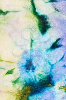 abstract floral decor of cold painted batik on tulle