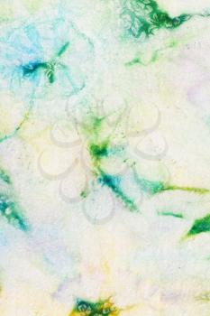 abstract painted spots on cold painted batik on tulle
