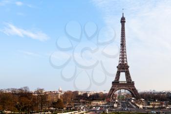 view of eiffel tower from Trocadero in Paris