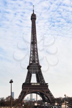 urban lamp and Eiffel tower in Paris