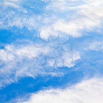cloudscape with stratus clouds in blue sky in March, France