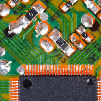 processor circuit board background macro shot