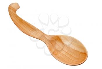 alder wooden soup spoon isolated on white background
