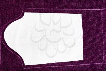 tracing paper of dress pattern cutting of woollen cloth on cutting table