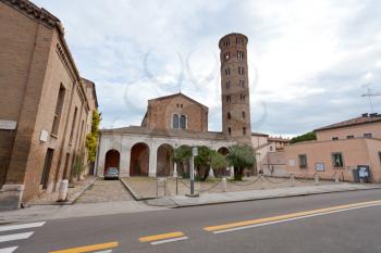 view of Basilica of Sant Apollinare Nuovo in Ravenna, Italy