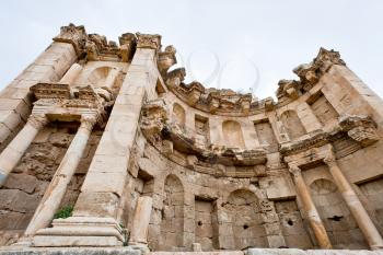 Artemis temple in ancient town Jerash in Jordan