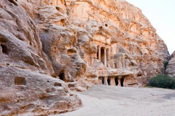 view of square in antique Little Petra, Jordan