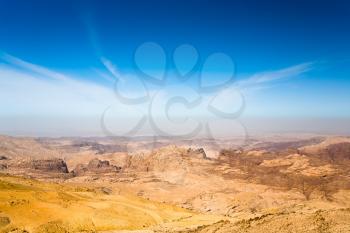 mountain panorama of Jordan near Petra 