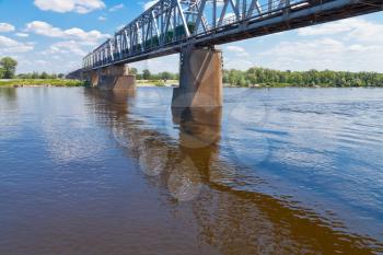 Railroad Bridge on Dnieper River in Kiev, Ukraine