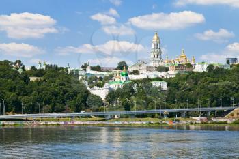 Riverside view of Kiev Pechersk Lavra, Kiev, Ukraine