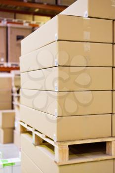 carton boxes in storage warehouse 