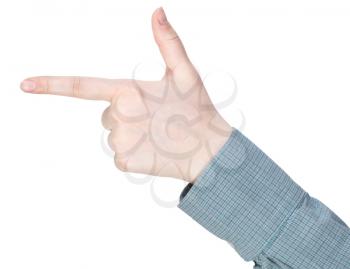 handgun - hand gesture isolated on white background