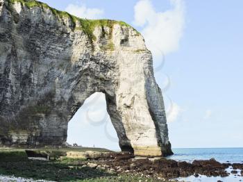natural arch cape on english channel beach of Etretat cote d'albatre, France