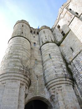 towers of abbey mont saint-michel in Normandy, France
