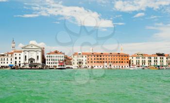 view on Venice city with facade of Ospedale della Pieta, Italy in summer day