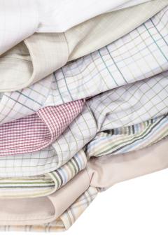 various shirts collars close up isolated on white background