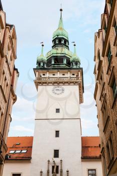 travel to Brno city - old City Hall (Stara Radnice) tower in Brno old town, Czech