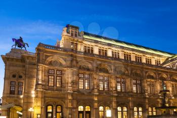 travel to Vienna city - Vienna State Opera House from Ringstrasse in night, Vienna.