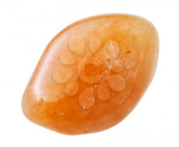 natural mineral gem stone - specimen of red aventurine gemstone isolated on white background close up