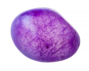 natural mineral gem stone - blue violet toned quartz gemstone isolated on white background close up
