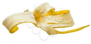 ripe banana skin isolated on white background